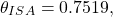 \begin{equation*}\theta_{ISA} = 0.7519,\end{equation*}