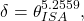 \begin{equation*}\delta = \theta_{ISA}^{5.2559},\end{equation*}