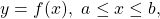 y=f(x), ~ a \leq x \leq b,