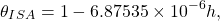 \begin{equation*}\theta_{ISA} = 1 - 6.87535 \times 10^{-6} h,\end{equation*}