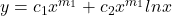 y = c_1 x^{m_1} + c_2 x^{m_1} ln x